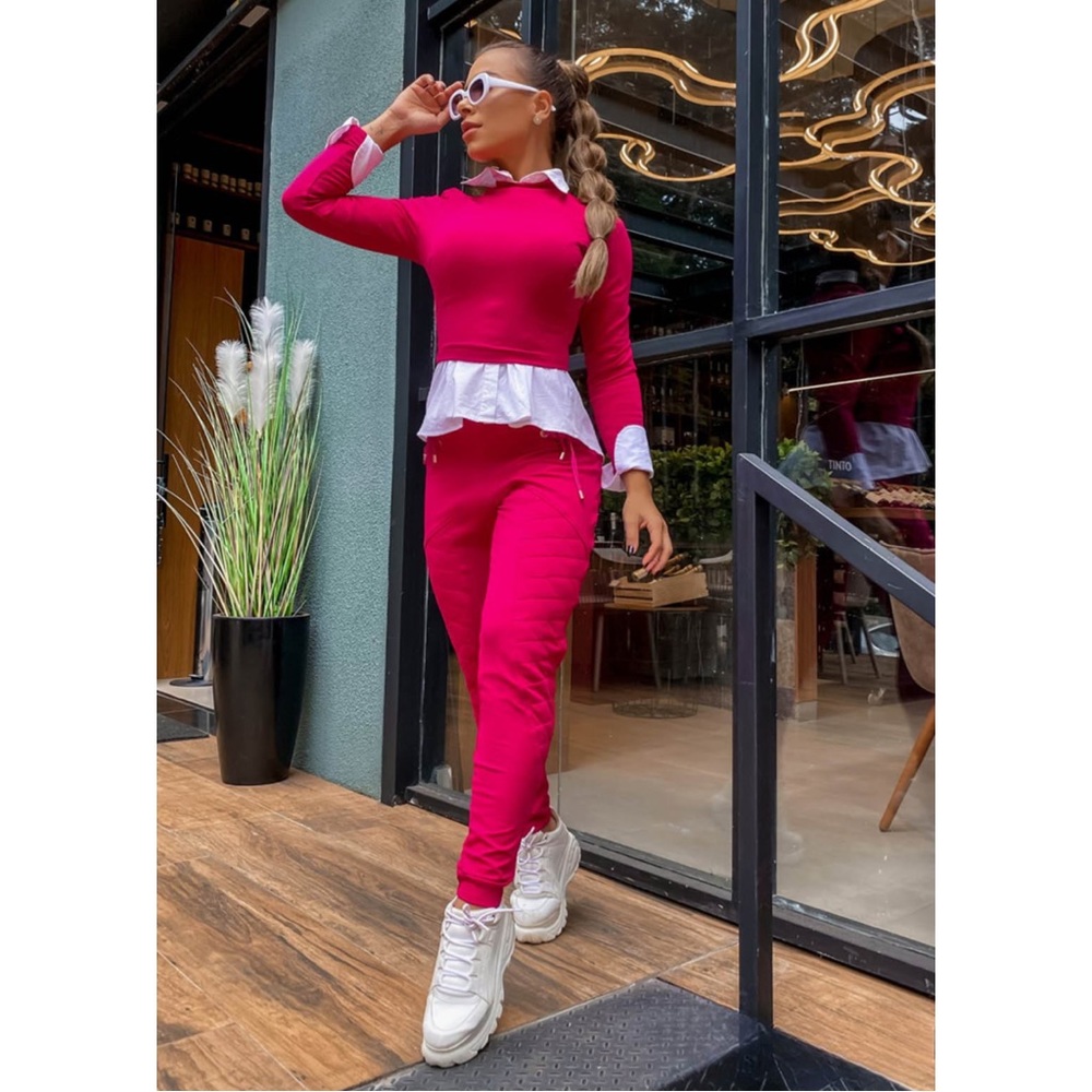 Crop Top Sweatsuit Set - Picture 2 of 7